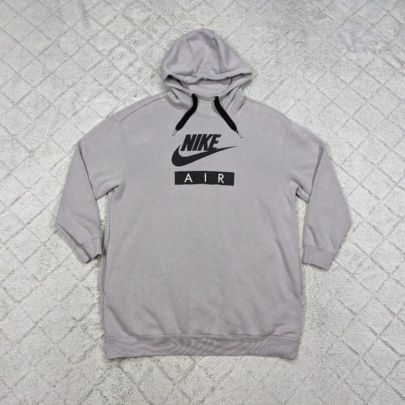 Nike Air Hoodie Dress Women's Small Gray Oversized Fit Side Pockets - Picture 1 of 9